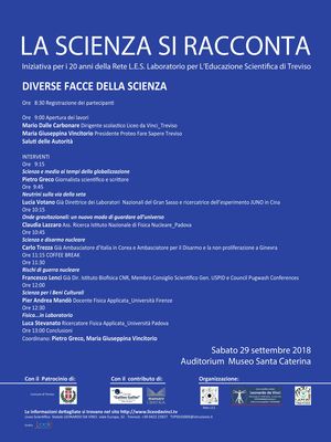La Scienza si racconta Locandina Convegno sabato 29 settembre 2018 1